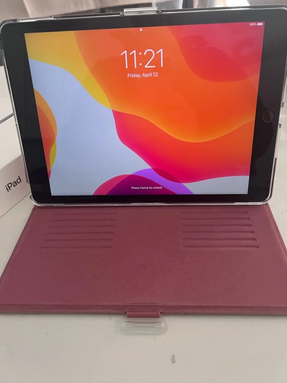 Apple iPad 7th gen with Pink metallic Folio Case - 10.2-inch (Wi‑Fi)